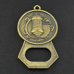 Puerto Rico Souvenir Antique Brass Beer Bottle Opener