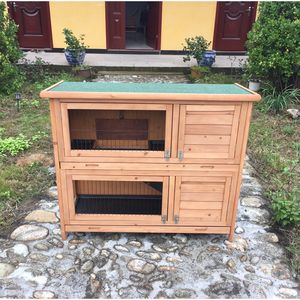 SDR020 Casa de conejo de madera personalizada con diseño de dos pisos para mascotas para animales pequeños directamente del fabricante de <span class=keywords><strong>China</strong></span> al por mayor - Product Image 3