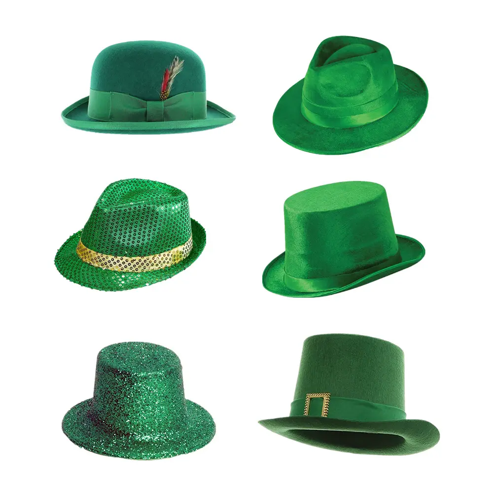 St patrick chapeau de conduite chapeau irlandais vert chapeau haut de forme St patrick accessoire de jour