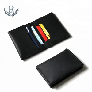 Real Leather Bifold RFID Lining Handmade Wallet Case Id Card Holder