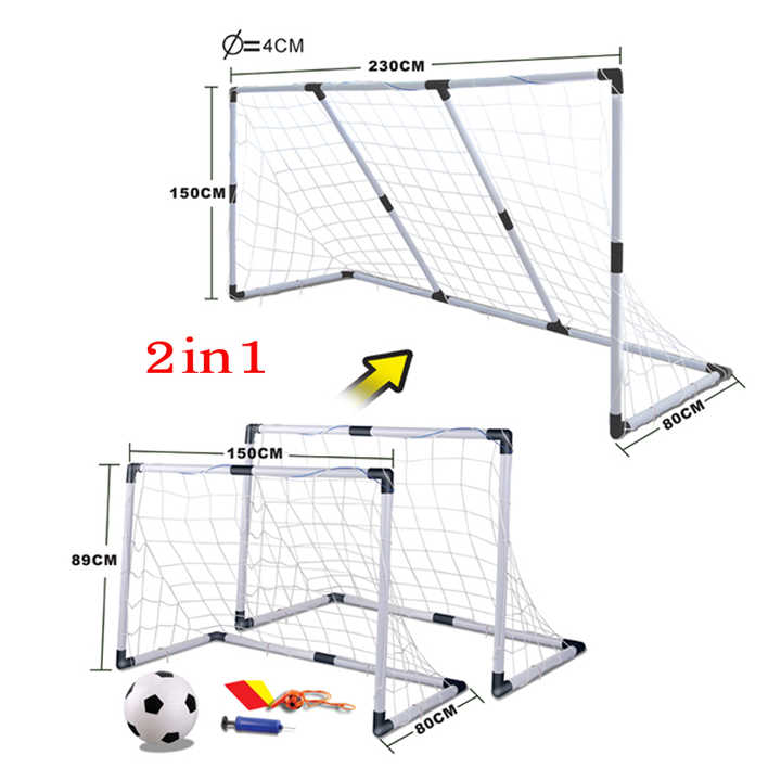 Larger 230cm Sport Football door set DIY 2in1 Goal soccer football  