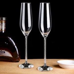 OEM / ODM Diamond Doot Crystal Champagne Glass Lead-free Crystal Glass For Gifts