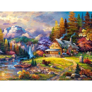 Goede Prijs 5d Diy Landelijk Landschap Diamond Painting Bergvilla Handgemaakt Diy Ab Drill Diamond Art Painting Voor Volwassenen