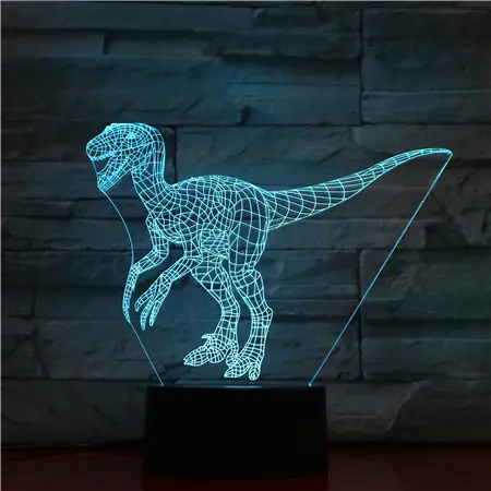 3D Lamp Illusion Dinosaur Image 3D Effect Feeling LED Night Light Home Decoration and Best Gift for Children