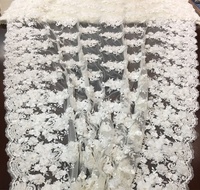 Tissu en Tulle Brodé de Haute Qualité, Écologique, avec Appliques de Fleurs 3D en Dentelle et Pierres Perlées à la Main pour Robes de Mariée et Tenues de Filles