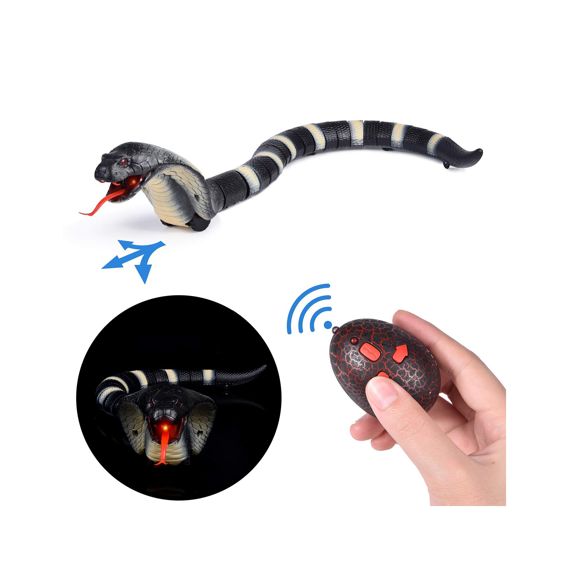 Realistic Snake Toy с Remote Control, Rechargeable RC Toy, Halloween Party Favors, 17 дюймов
