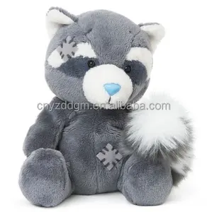 Juguete de peluche de mapache personalizado, nariz azul, mapache