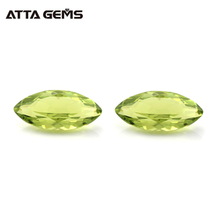 Venta caliente sintético de cristal verde talla marquesa amatista peridoto suelto de cuarzo para la fabricación de la joyería - Product Image 2