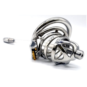 FRRK 5.7cm métal Mâle dispositif de chasteté cage lock pénis en cage avec porte-clés + fermoir homme cage de chasteté avec anneau pénien - Product Image 2