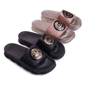 Dell'unità di elaborazione slipper donna paillettes beach personalizzata della piattaforma di estate scivolo sandalo, donne piatto scintillio scivolo sandalo pianura <span class=keywords><strong>calzature</strong></span> - Product Image 1