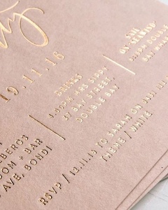 Tùy Chỉnh Độc Đáo Blush Letterpress In Đảng Thiệp Mời Đám Cưới