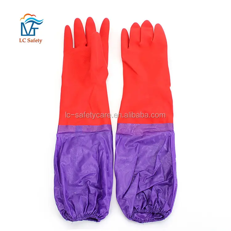 NEW Safurance Kitchen Wash Cleaning Rubber Latex Gloves Waterproof Long Sleeves Workplace Safety