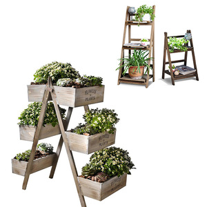 Gran jardín de madera planta de almacenamiento de acrílico de rack de flor con 6 de caja - Product Image 6