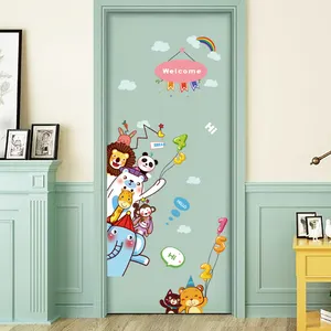Yiyao Cartoon Dieren Diy Kinderen Muurschildering Decals Garderobe Deur Decoratie