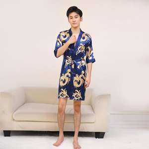 Abbigliamento estivo <span class=keywords><strong>da</strong></span> <span class=keywords><strong>uomo</strong></span> in raso e raso pigiama abbigliamento <span class=keywords><strong>da</strong></span> notte drago di lusso abito <span class=keywords><strong>da</strong></span> sera a manica lunga abito <span class=keywords><strong>da</strong></span> sera Kimono <span class=keywords><strong>da</strong></span> <span class=keywords><strong>uomo</strong></span> accappatoio - Product Image 5