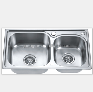 Monté Sur le dessus En Acier Inoxydable Double Bol Rectangulaire <span class=keywords><strong>Évier</strong></span> de Cuisine GR-631 - Product Image 1