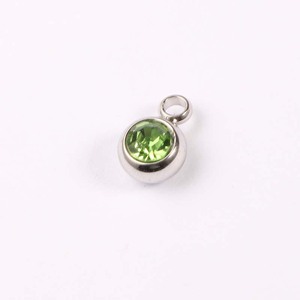 12 <strong>birthstone</strong> <strong>charms</strong> round rhinestones diy <strong>jewelry</strong> making 6mm stainless steel <strong>charm</strong> pendant jewelery pendants or <strong>charms</strong> - Product Image 4