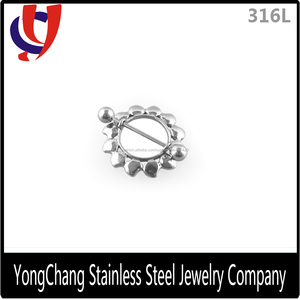 Venta al por mayor precios calibre 16 ronda forma <span class=keywords><strong>de</strong></span> acero quirúrgico <span class=keywords><strong>piercing</strong></span> pezón para la muchacha - Product Image 1