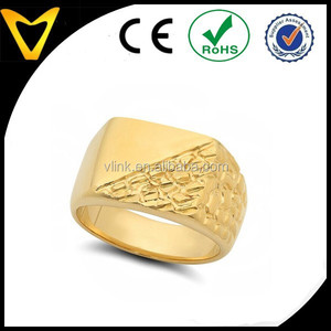 Männer große 14k gold geschichteten nugget-<span class=keywords><strong>ring</strong></span> mode band pinky neuen design gold fingerring - Product Image 4