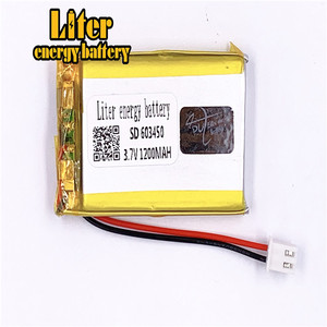 Plug 2.5-2 P 3.7 V 603450 1200 mah lipo battery Rechargeable solar li ion polymer lithium battery with PCM - Product Image 2