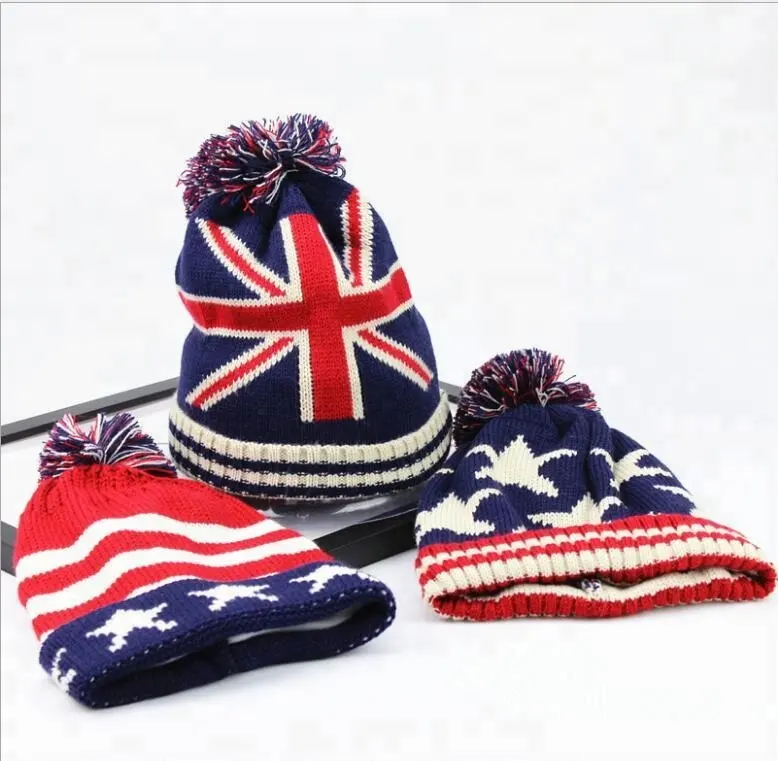 Unsex USA Flag Design Beanie Hats Thick Knit Skullies Ski Hats,Knit Beanie American US Flag Hat Winter Ski Snow Board Toque