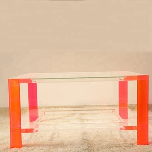<span class=keywords><strong>Muebles</strong></span> de Sala Rosa neón acrílico mesa de café - Product Image 3