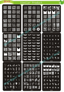 Nail Stamp Piatti di Immagine Francese Nail Art Stencil Completa Stampa Metallo Template Disegni - Product Image 4