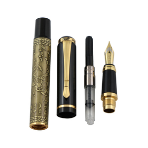 <span class=keywords><strong>Pluma</strong></span> estilográfica <span class=keywords><strong>de</strong></span> Metal tallada, Estilo Vintage, Bronce <span class=keywords><strong>Antiguo</strong></span>, Plata - Product Image 6