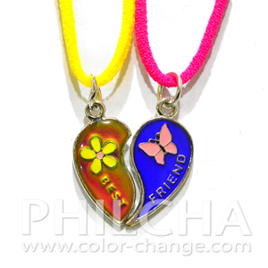 Cambiare Colore a Forma di Cuore Umore Coppia Collane Amicizia - Product Image 5
