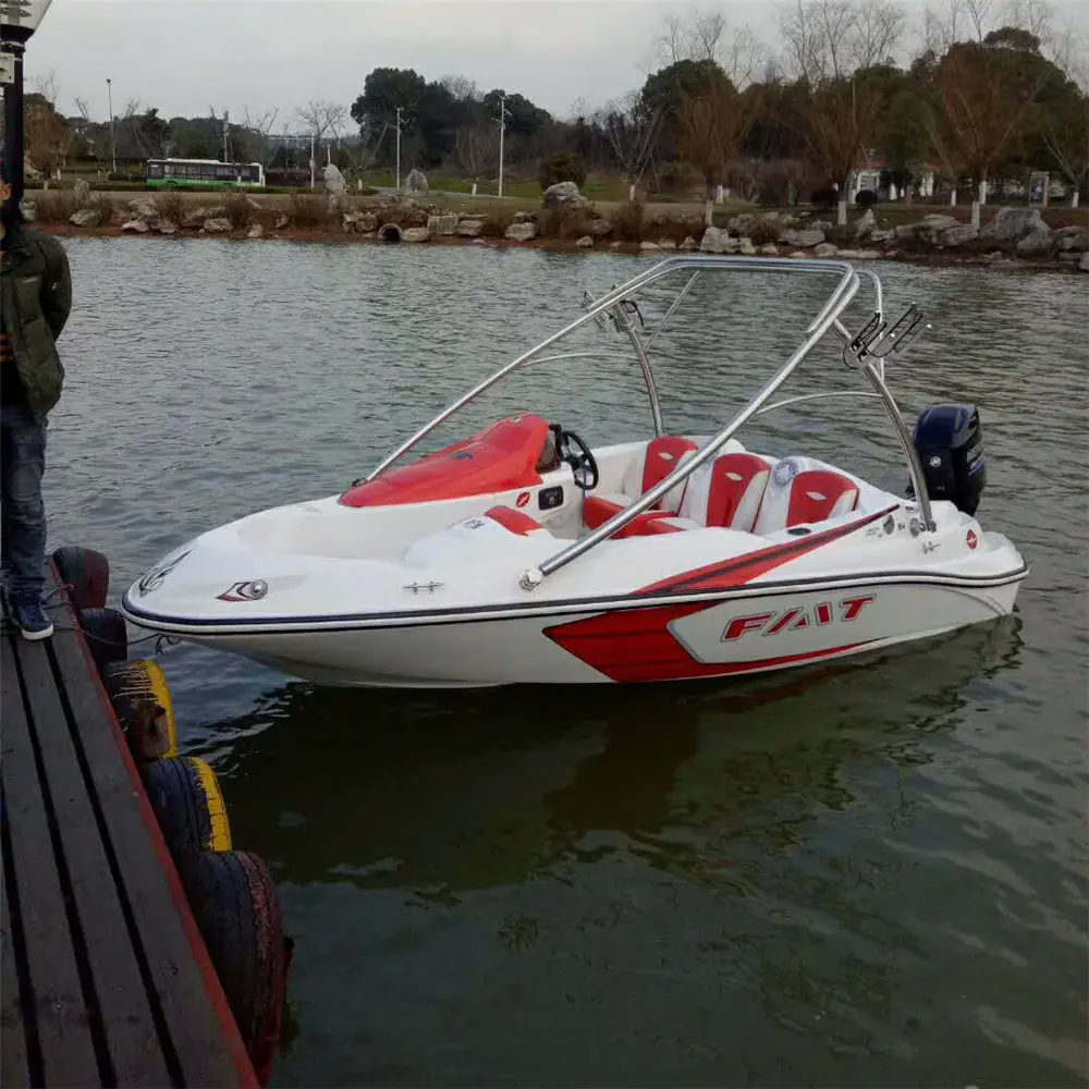 Barco de esquí jet rojo frp de 16 pies, venta al por mayor