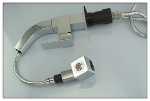 Rubinetti estraibili per lavello termostatico con funzionalità a maniglia singola in ottone cromato per l'installazione del bagno con foro singolo - Product Image 3