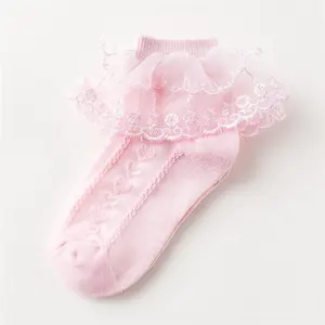 Хлопковые белые носки с вышивкой крестины для новорожденных мальчиков и девочек