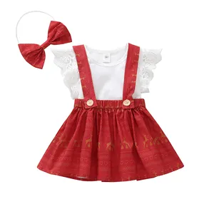 Children Clothes Girls Clothes Outfits Skirts 3PCS Christmas Girl Clothing Set