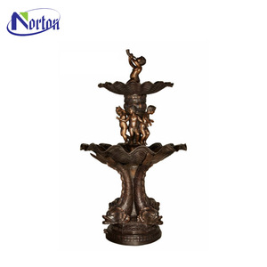 Jardin extérieur décoratif bronze animal dauphin fontaine d'eau NT--BCZ-009
