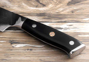 Damasco 8 "<span class=keywords><strong>Cuchillo</strong></span> de Chef cortador de cocina <span class=keywords><strong>profesional</strong></span> rebanar fileteado bistec congelado Santoku <span class=keywords><strong>cuchillo</strong></span> negro VG10 mango Acero de Damasco - Product Image 5