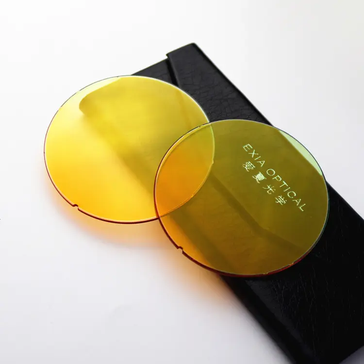 EXIA A47 Flash Mirror Lenses Orange Gradient Green 75mm Sunglasses Lenses Flat Base 0 UVA