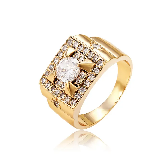 Diseño de anillo de oro de 18k para hombre, regalo de Navidad, 13072