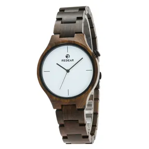 2017 самые популярные минималистичные часы из черного дерева на заказ для мужчин и женщин. Часы с деревянным ремешком