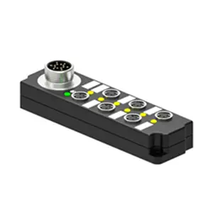 Ip67 Electrical cable Multiport 6 Port M8 connector termination Junction Box with M16 vertical input