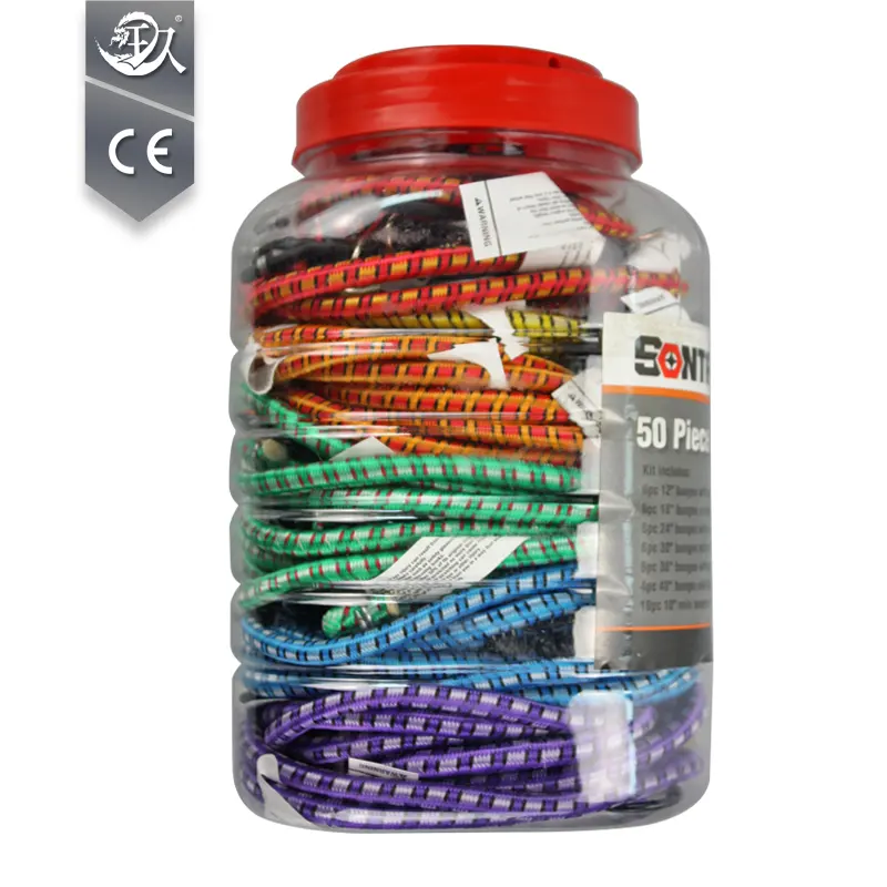 Barrel Retailer Packing Elastic Bungee Cord With Cotaed Hook