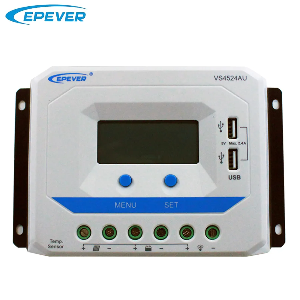 EPever — contrôleur de Charge pour batterie solaire, régulateur de Charge et décharge, 12V/24V 36V 48V, 45a, Dual USB-5V, VS4524AU/VS4548AU
