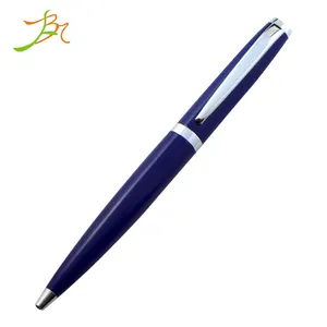 Canetas de luxo com ponta alta personalizada, caneta esferográfica azul marinha com logotipo impresso como presente para clientes superiores