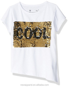 Custom Gold Reversible Shiny Sequin T <strong>Shirt</strong> Black WOW Change 2 Way Sequins Letter <strong>Funny</strong> T <strong>Shirts</strong> - Product Image 4