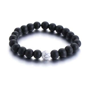 2Pcs/Set Couples Distance <strong>Bracelet</strong> Classic Natural Stone White and Black <strong>Yin</strong> <strong>Yang</strong> Beaded <strong>Bracelets</strong> for Men Women Best Friend Hot - Product Image 6