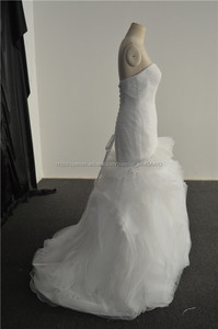 blanco sirena sin tirantes del vestido de boda hinchada con el patrón de novia - Product Image 4
