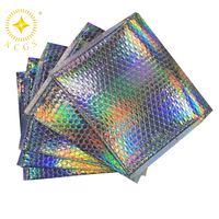 Enveloppes holographiques rembourrées, 50 pièces, métallique, pour la livraison, en feuille d'aluminium