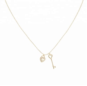 Collar con candado de corazón <span class=keywords><strong>para</strong></span> <span class=keywords><strong>hombre</strong></span> y mujer, Gargantilla con candado, con cerradura y llave - Product Image 1