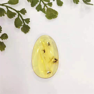 Delicato della pietra preziosa dei monili del regalo di trasporto del commercio all'ingrosso 34.6x21.5x7.9mm Messico naturale giallo ambra pietra allentata - Product Image 1