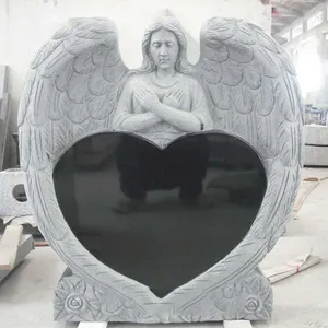JK China Manufacturer Angel Heart Headstone Granite Tombstone