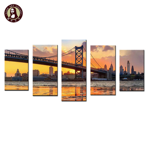 <span class=keywords><strong>Contemporain</strong></span> Philadelphie Ben Franklin Pont <span class=keywords><strong>Architecture</strong></span> Illustration Paysages Photos sur Impressions Sur Toile - Product Image 1